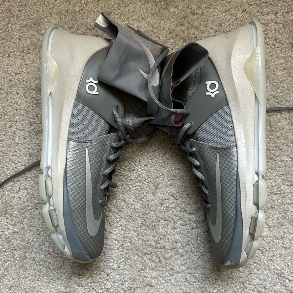 Nike KD Grey and White Basketball Shoes